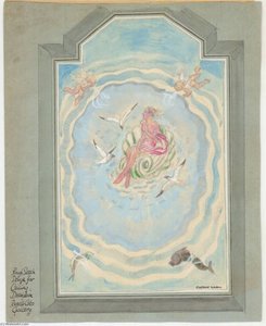 Rough Design Sketch For Ceiling Decoration, Russell Cotes Art Gallery Museum — Eustace P. E Nash