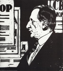 Portrait B.a.gorin-goryainov — Boris Mikhailovich Kustodiev, Expressionism