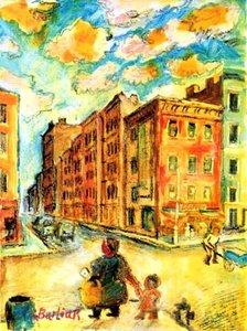 A Street Scene — David Davidovich Burliuk, Expressionism
