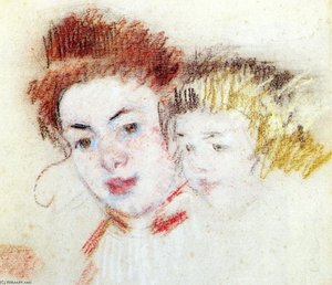 Sketch Of Reine And Child — Mary Stevenson Cassatt