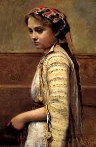 The Greek Girl — Jean-baptiste-camille Corot, Romantic Landscape Painting