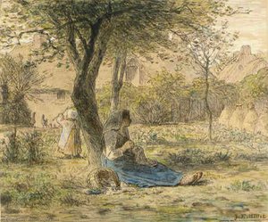 In The Garden — Jean-françois Millet, Realism