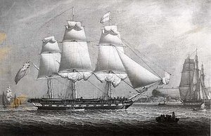 Packet Ship Bolton, (painting) — Robert W. Salmon