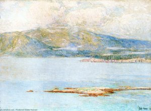Looking Over Frenchman's Bay At Green Mountain — Frederick Childe Hassam