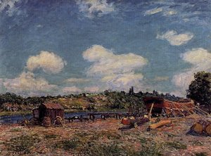 Boatyard At Saint Mammes — Alfred Sisley