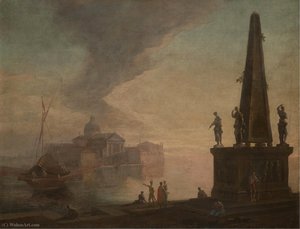 A Capriccio View Of The Venetian Lagoon — Johann Richter