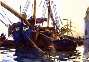 Venetian Boats — John Singer Sargent, Impressionistic Landscape