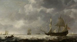 Sea Piece, a Breeze near a Dutch Port
