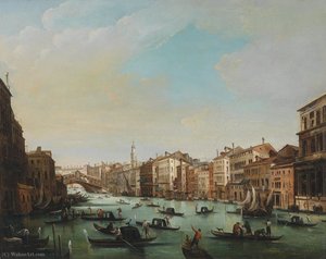 Venedig Canal Grande Mit Ponte Rialto — Giuseppe Bernardino Bison