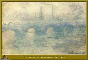 Le Pont De Waterloo-brouillard — Claude Monet