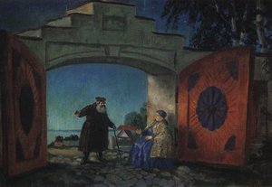 The Gate Of House Kabanovs — Boris Mikhailovich Kustodiev