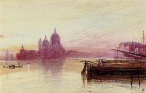Santa Maria Della Salute, Seen At Sunset From The Riva Degli Schiavoni, Venice — Edward Lear