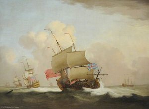 Man O' War At Sea, Hms 'lion' And Others — Peter Monamy