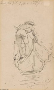 Two Sketches Of Gondoliers — Ilya Yefimovich Repin, Realism