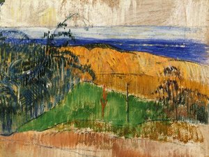 View Of The Beach At Bellangenai — Eugène Henri Paul Gauguin