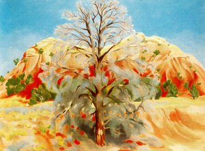 Dead Tree With Pink Hill — Georgia O'keeffe