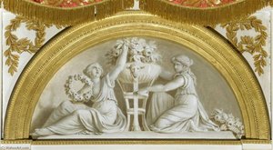 Grisailles. Deux Femmes Avec Des Fleurs — Sauvage Pieter Joseph (sauvage Piat)