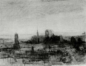 The Roofs Of Paris And Notre-dame — Vincent Willem Van Gogh, Post-impressionism