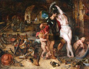 The Return From War. Mars Disarmed By Venus — Jan Brueghel The Elder, Baroque