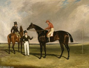 Mr. Beardsworth And Birmingham With Patrick Connolly Up And His Trainer On A Hack At Doncaster — Abraham Cooper