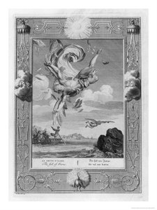Picart Icarus Flies Too Near The Sun Which Melts The Wax Of His Wings And He Falls