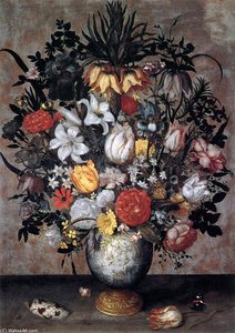 Flowers In A Chinese Vase — Ambrosius The Elder Bosschaert, Dutch Baroque