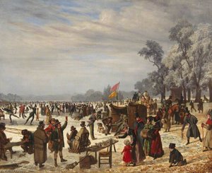 Serpentine, Hyde Park, During The Late Frost — John James Chalon