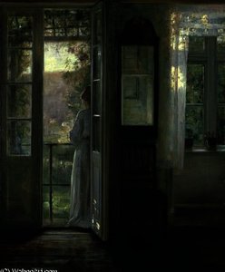 Girl Standing On A Balcony — Carl Vilhelm Holsoe
