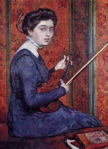 Woman With Violin (also Known As Portrait Of Rene Druet) — Theo Van Rysselberghe