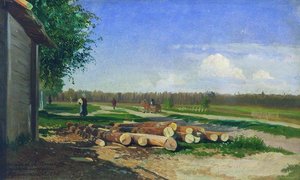 Logs By The Road — Fyodor Alexandrovich Vasilyev