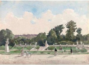 View From The Luxembourg Gardens, Paris — Henri-joseph Harpignies