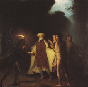 King Lear In The Tempest Tearing Off His Robes — George Romney