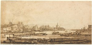 View Over The Amstel From The Rampart — Rembrandt Van Rijn, Baroque Dutch