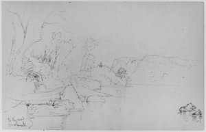 Study Of Lake And Shore, Mohonk — Daniel Huntington