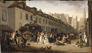 L'arrivée D'une Diligence Dans La Cour Des Messageries Rue Notre Dame Des Victoires À Paris — Louis Léopold Boilly, French Neoclassicism