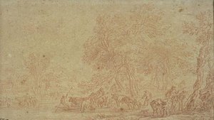 Farmers With A Herd Crossing A River On A Ferry — Nicolaes Pietersz Berchem