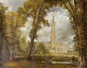 View Of Salisbury Cathedral From The Bishop's Grounds — John Constable, Romantic Landscape