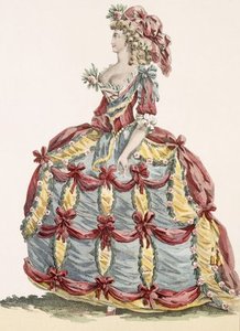 Lady's Gown For 'cour A L'eiquette', Engraved — Augustin De Saint Aubin