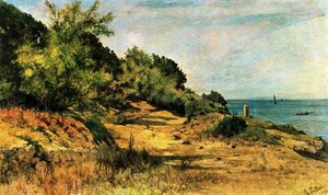 Tree-lined Beach — Giovanni Fattori, Impressionism