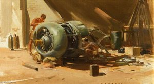 Engine Change Mechanics Stripping An Engine, Seac (south East Asia Command) — Frank Wootton