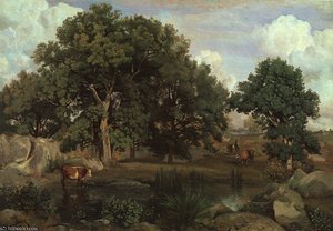 Forest Of Fontainebleau, Oil On Canvas, Museum O — Jean-baptiste-camille Corot, Barbizon School Realism