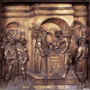 Zacharias In The Temple — Jacopo Della Quercia, Italian Renaissance