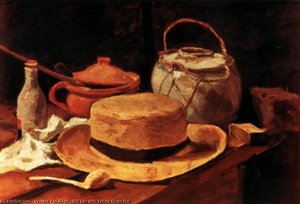Still Life With Yellow Straw Hat — Vincent Willem Van Gogh, Post-impressionism
