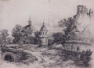 Landscape With Church And The Ruins — Aleksey Savrasov, Realism