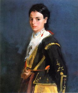 Segovia Girl, Half-length — Robert Henri