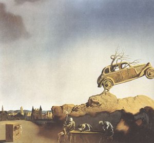 Apparition Of The Town Of Delft, Circa 1936 — Salvador Dalí, Surrealist Landscape