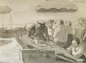 The Bathing Pool At Beaulieu — Edward Ardizzone