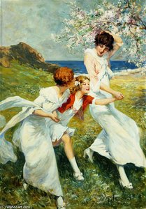A Spring Day By The Seashore — Rene Lelong