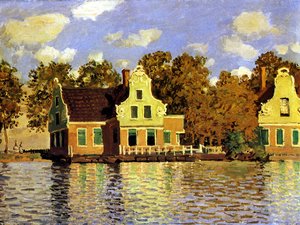 Houses On The Zaan River At Zaandam — Claude Monet, Impressionism