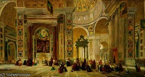 Interior Of St. Peter's — John Scarlett Davis, Romanticism